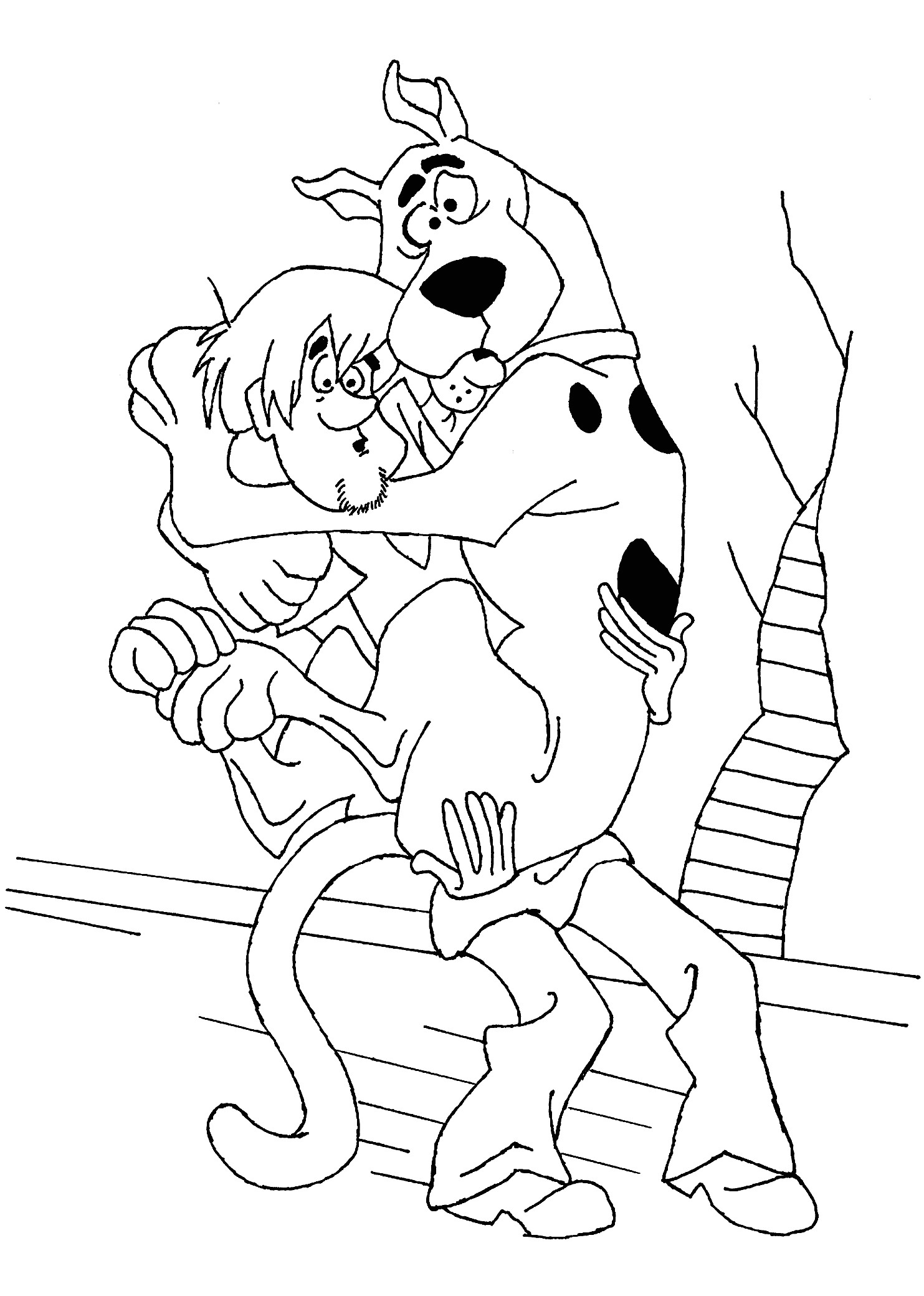 Funny Scooby Doo coloring pages for kids printable free