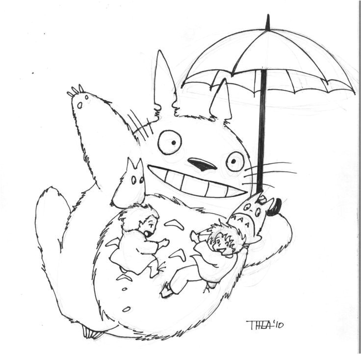 Totoro colouring page