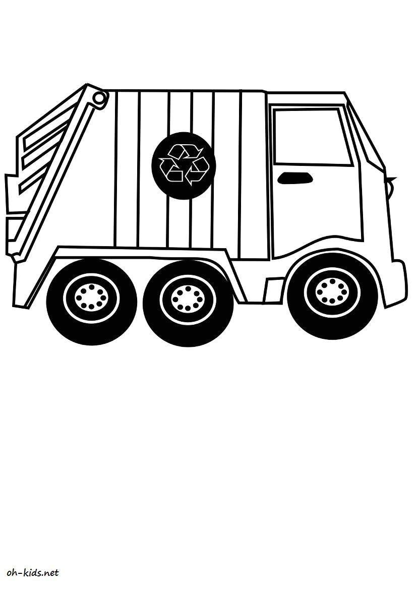 dessin de camion poubelle imprimer et colorier Dessin 893