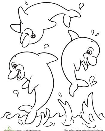 Dolphins Coloring Page