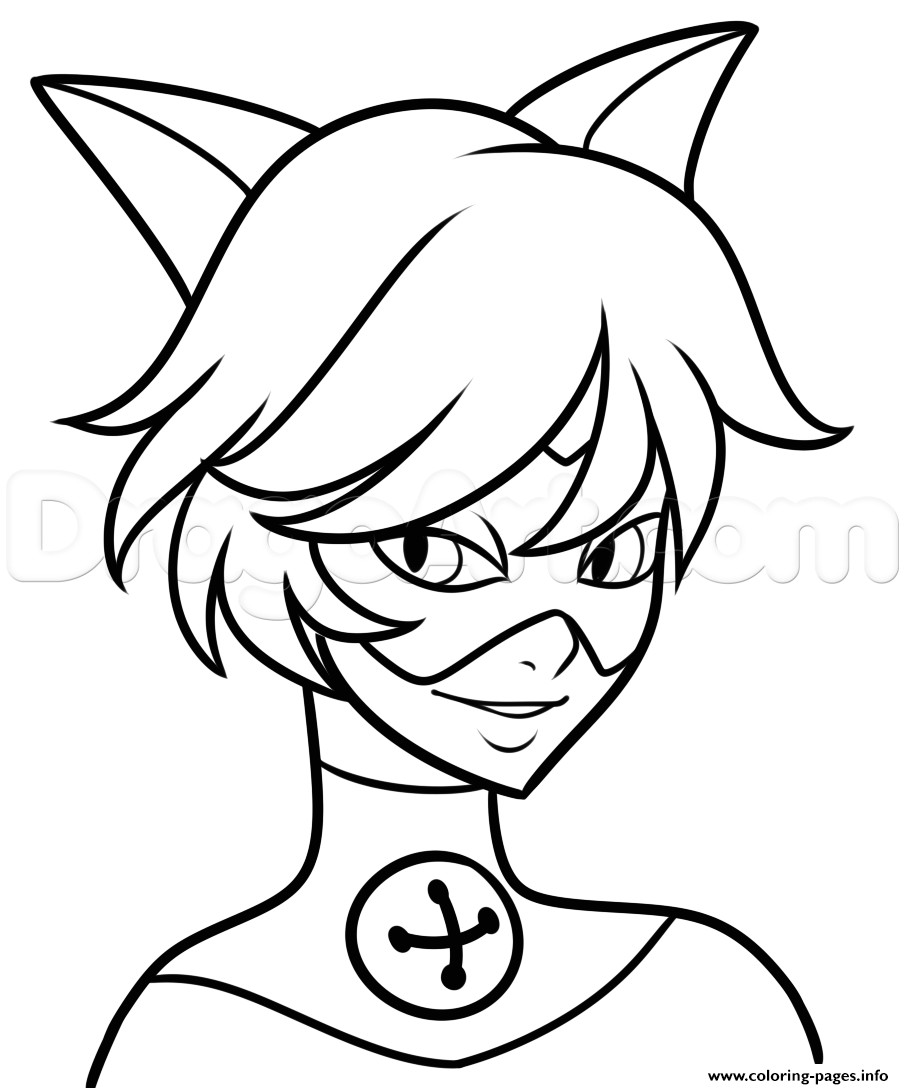 Cat Noir From Miraculous Ladybug Cute Coloring Pages Printable Coloriage Miraculous · 