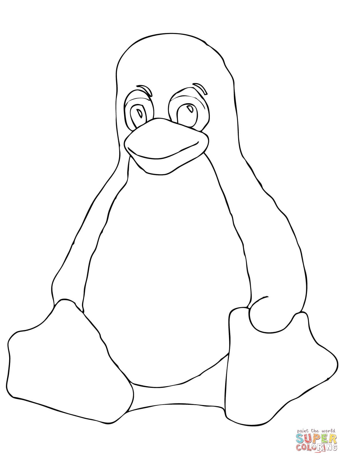 Jeux De Tux Paint Coloriage Linux Tux Penguin Coloring Page