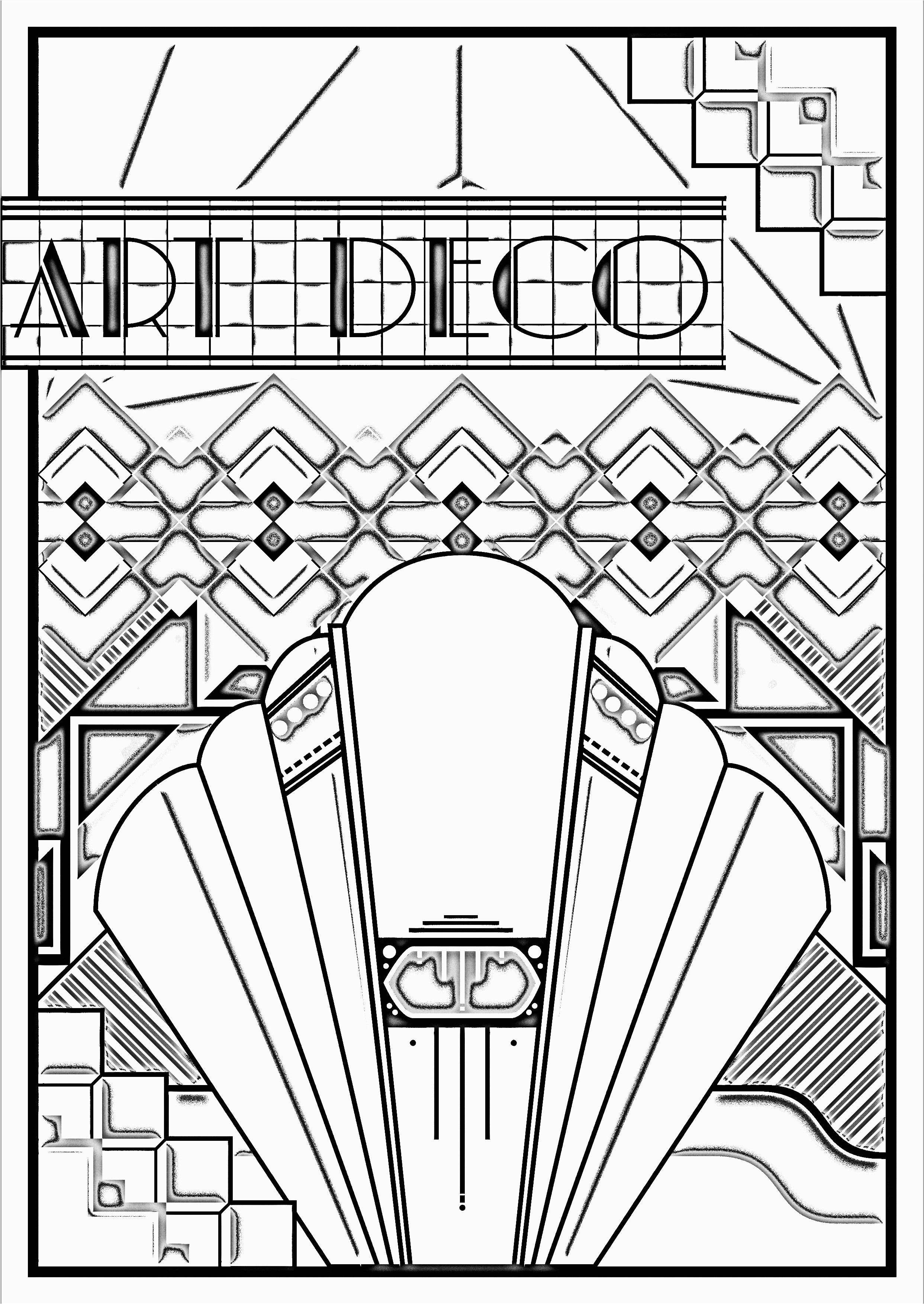 Free Art Deco coloring page Exclusive content from pages adults