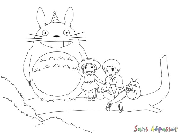 Coloriage Totoro et ses amis