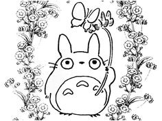 Coloriage Totoro Coloriages Livres  Colorier Studio Ghibli Chatons Agendas