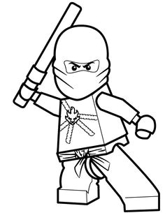 Coloriage et dessin de Ninjago   imprimer Coloriage ninja rouge Kai Plus