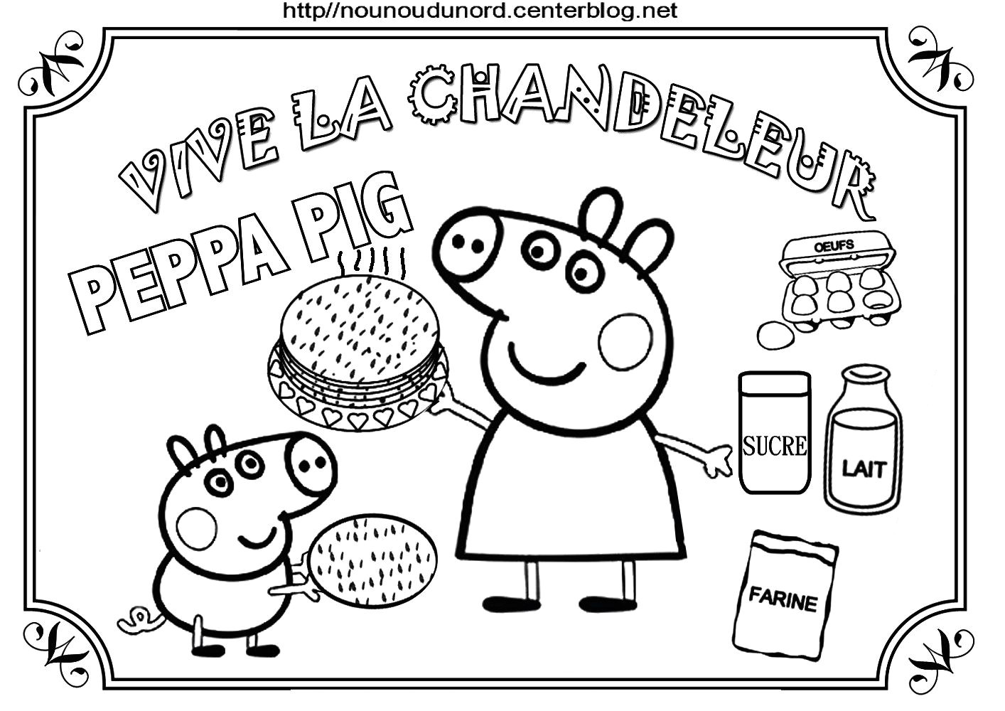 Nounou Du nord Coloriage Chandeleur Chandeleur Peppa Pig Fait Des Crªpes