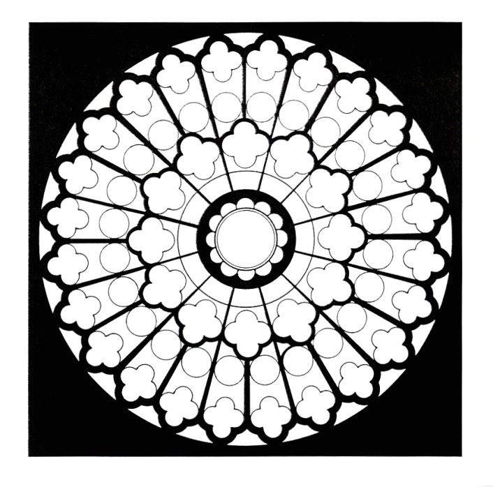 Vitre en forme de rosette dans la cathédrale Notre Dama   Paris