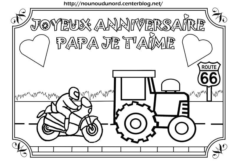 anniversaire PAPA moto tracteur sur route