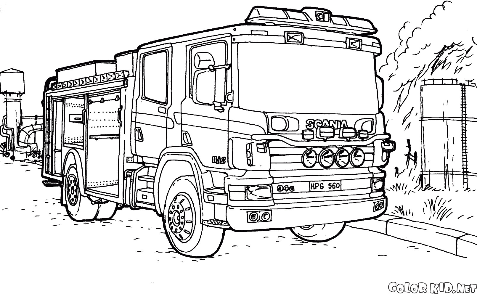 coloriage camion de pompier 65
