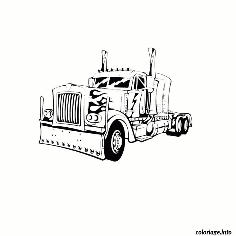 camion americain de profil coloriage dessin 2257
