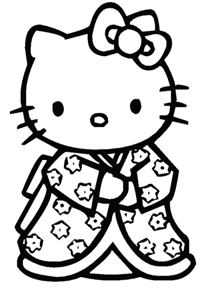 Coloriage A Imprimer De Hello Kitty Gratuit Coloriage Hello Kitty Dessins A Imprimer Pour Les Moyens
