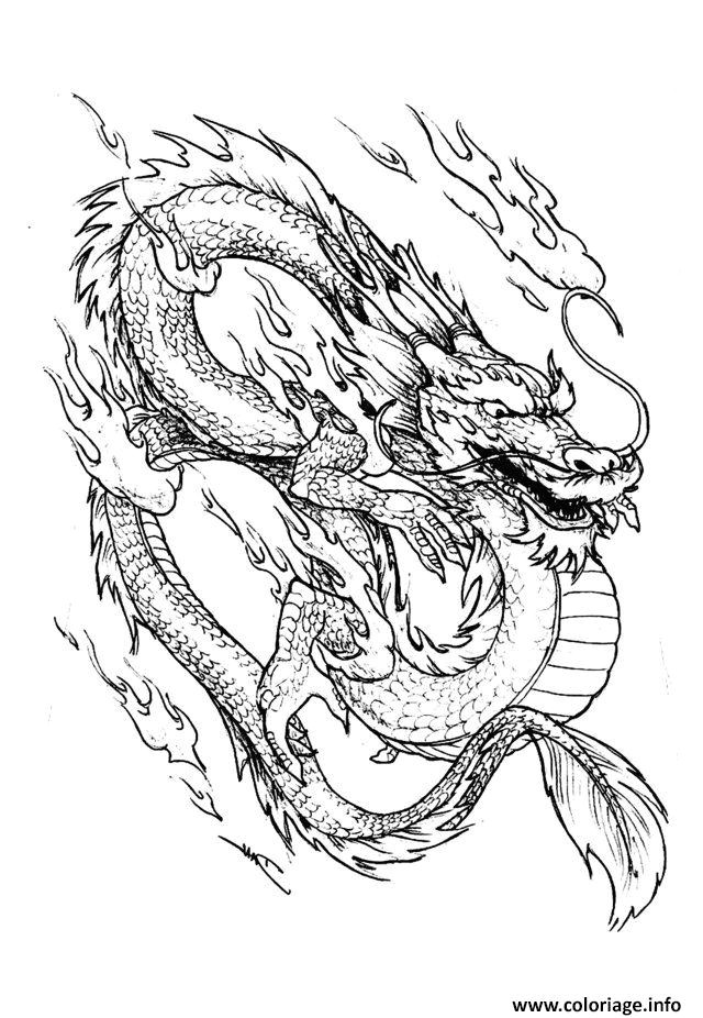 dragon chinois 3 coloriage dessin