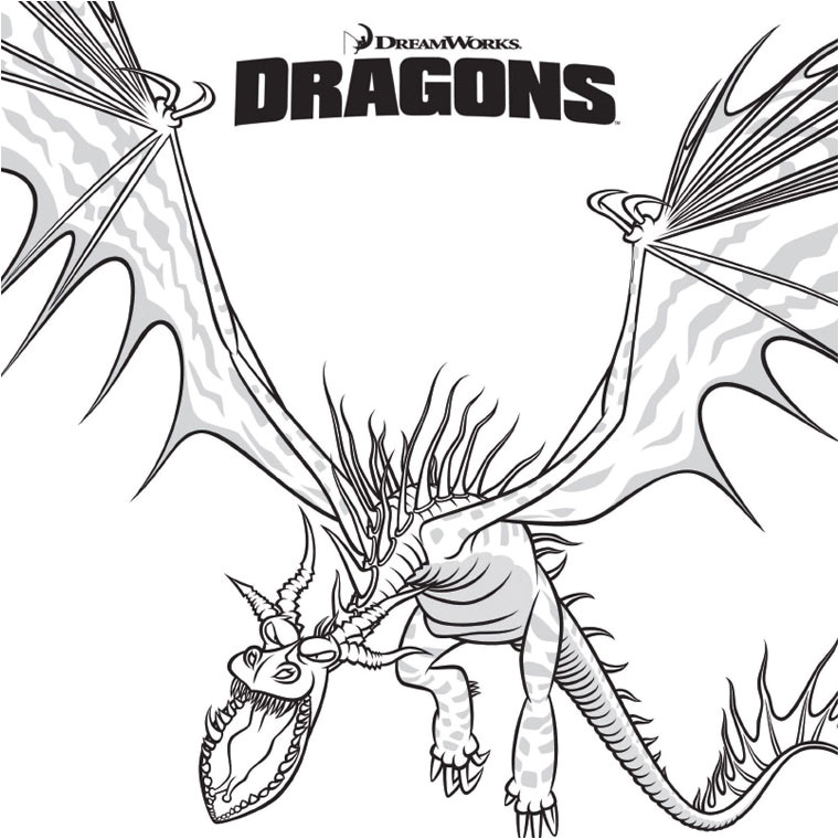 dessin a colorier dragon a 3 tetes