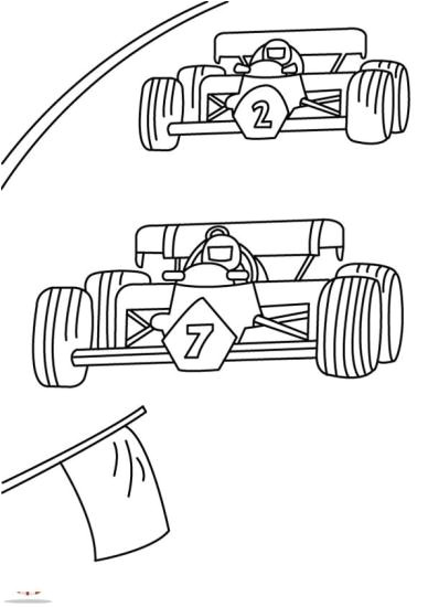 coloriage formule1 pilotes course
