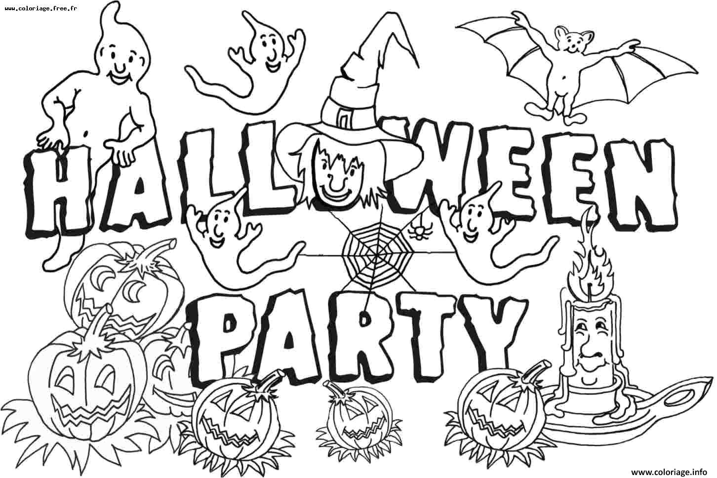 halloween party coloriage dessin