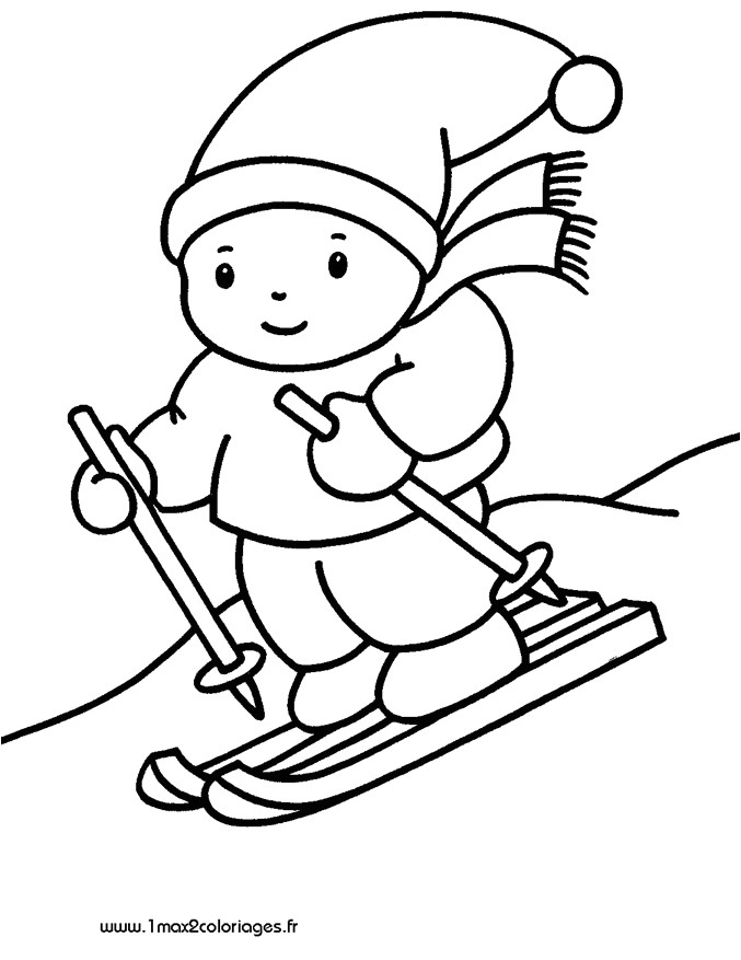 coloriage ski