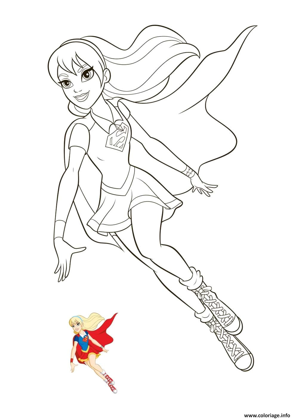 supergirl super hero girls coloriage dessin