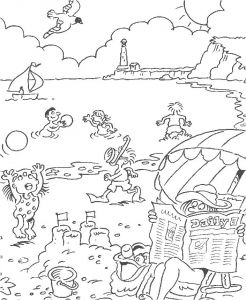 Coloriage à La Plage Beach 8 Nature – Printable Coloring Pages