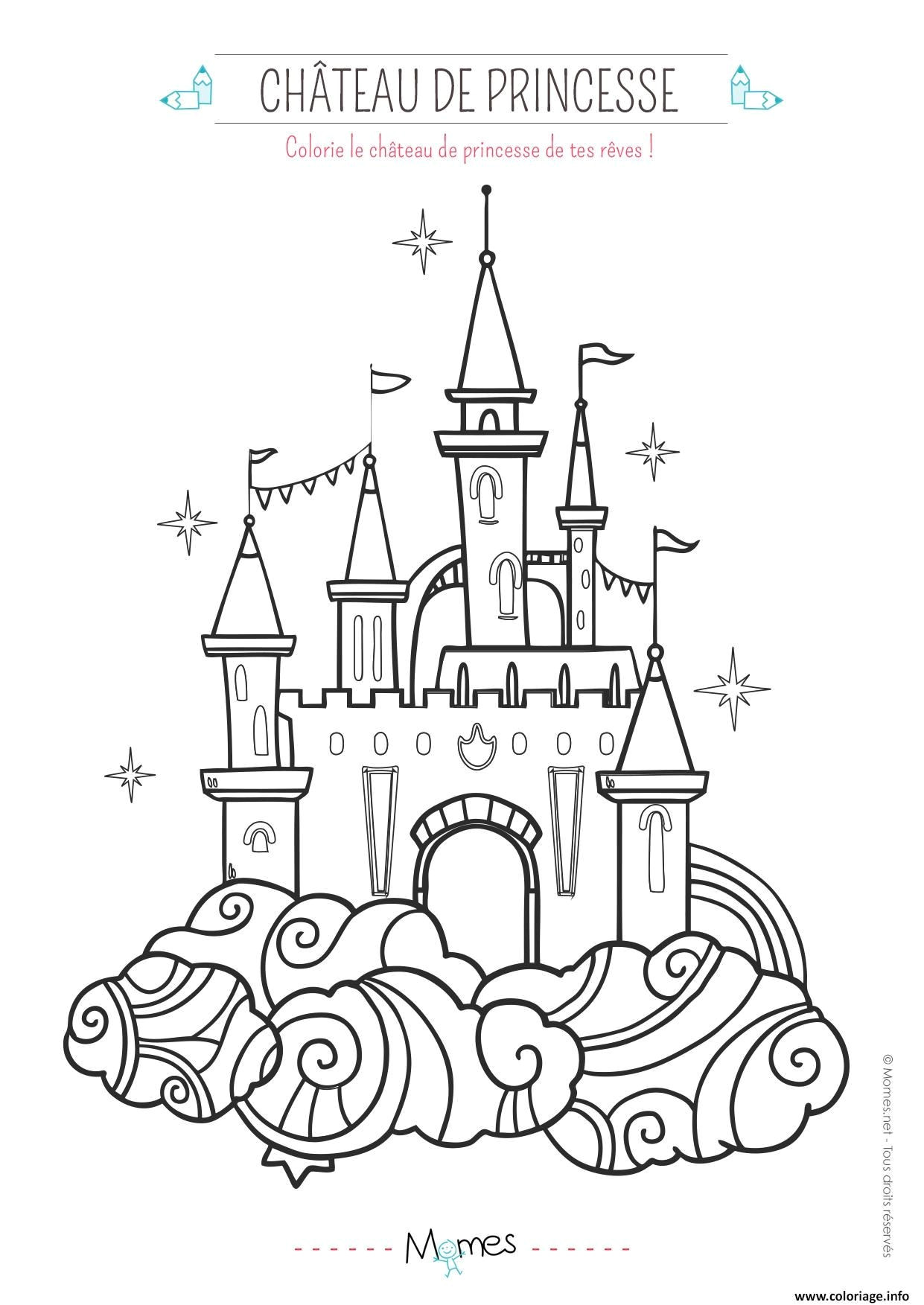 chateau disney croquis frisch coloriage le chateau de princesse dessin a imprimer cha teau