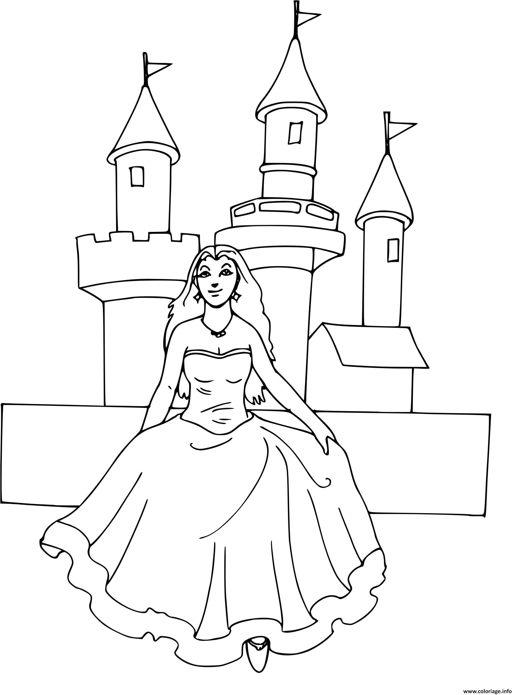chateau princesse disney coloriage dessin