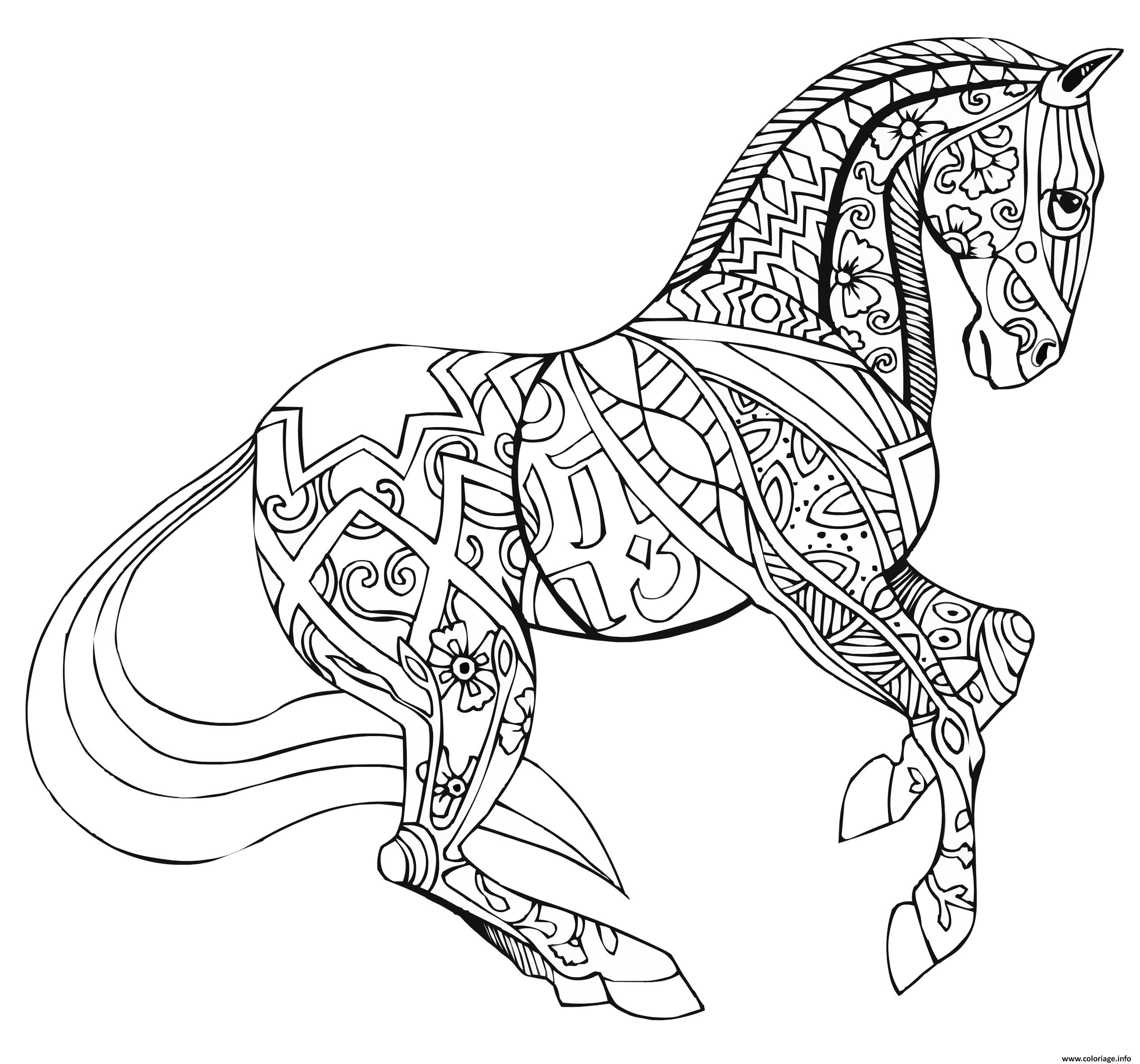 dessin cheval colorier en ligne