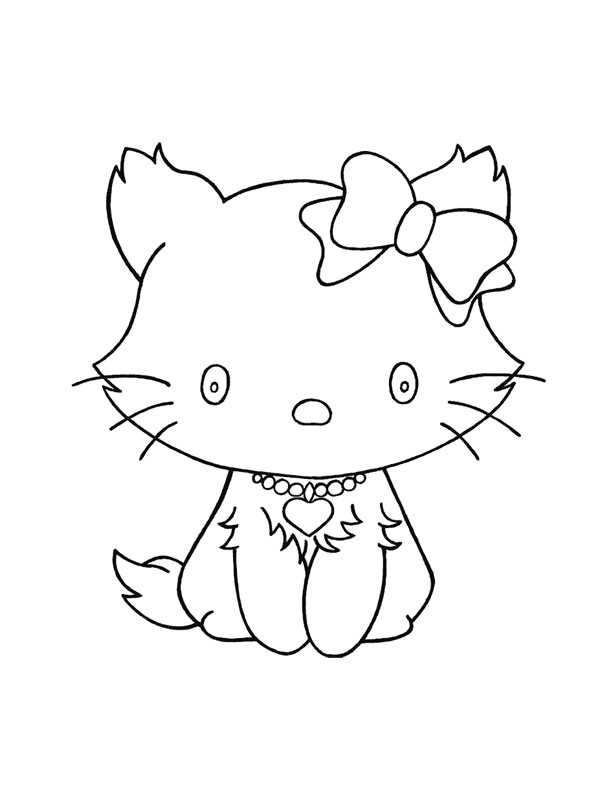 coloriage petit chat hello kitty