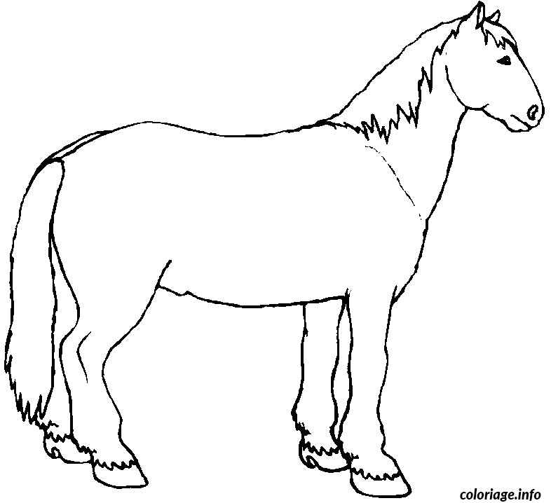 un cheval de trait coloriage