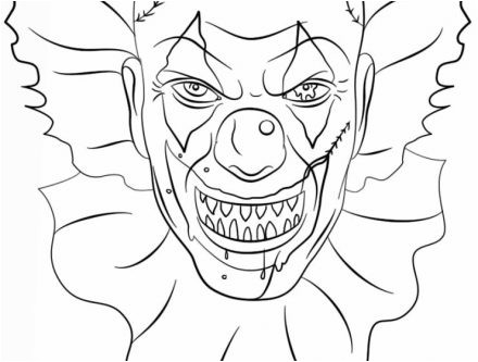 dessin coloriage clown tueur