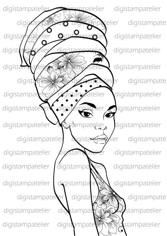coloriage femme africaine