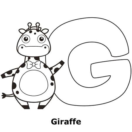 alphabet à colorier pour enfants g avec la girafe