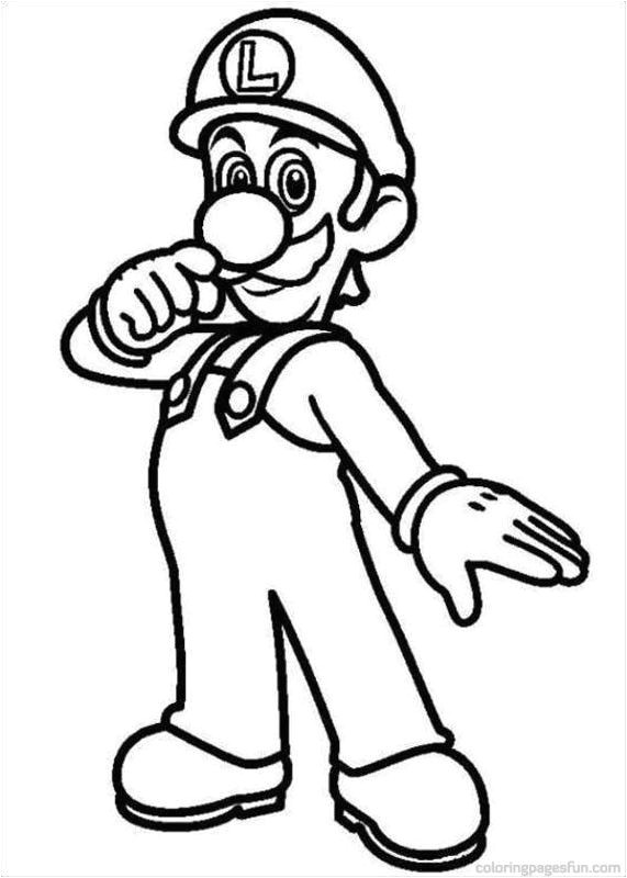 Coloriage De Mario Luigi Coloriage Super Mario Bros   Imprimer Pour Les Enfants