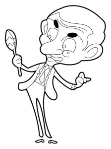 thumbs Coloring for kids mr bean