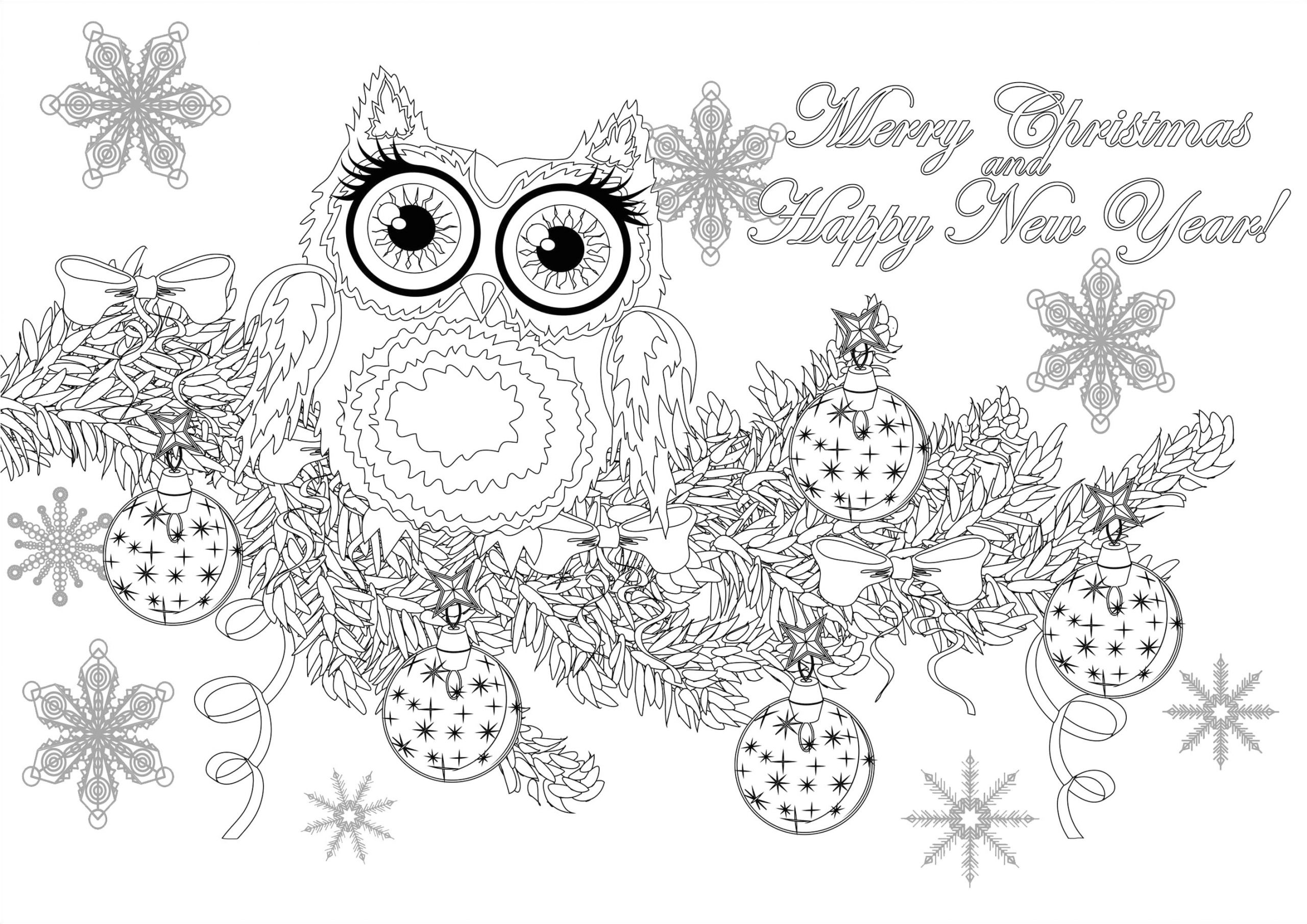 image=events christmas coloring christmas owl on a branch with text 1