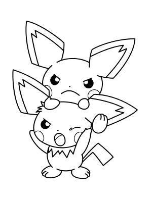 coloriage pokemon deux petits pichu