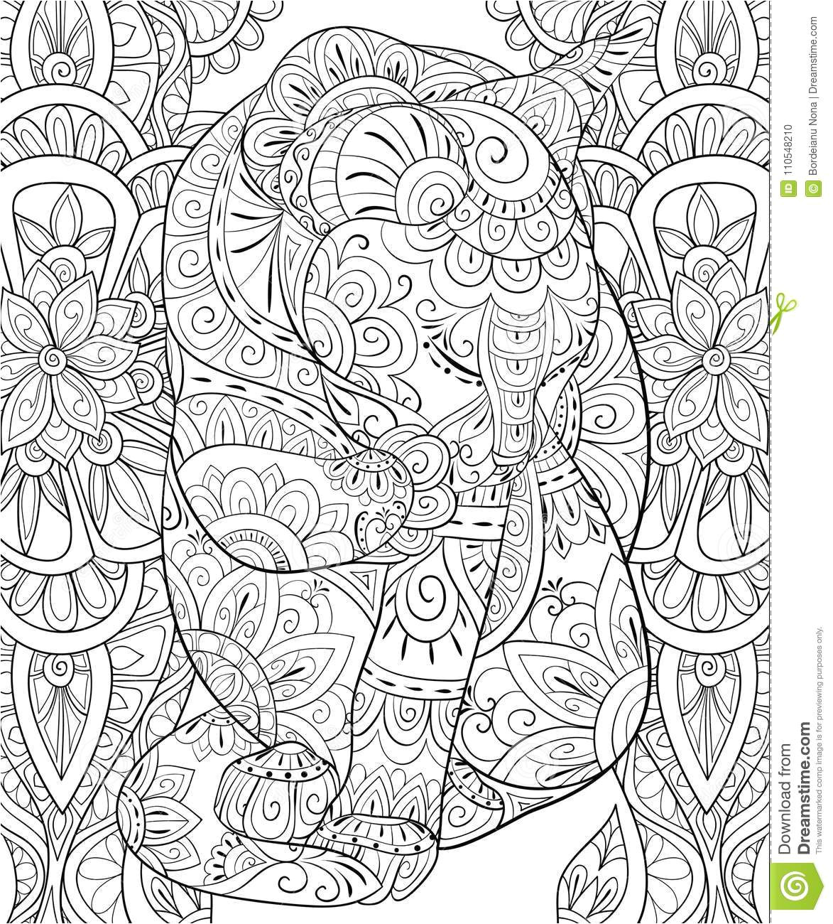 livre de coloriage adulte paginent un chat mignon sur le fond floral pour la détente illustration style d art zen