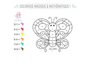 Coloriage Educatif 5 Ans Coloriage Magique Et Mathématique Le Papillon Momes