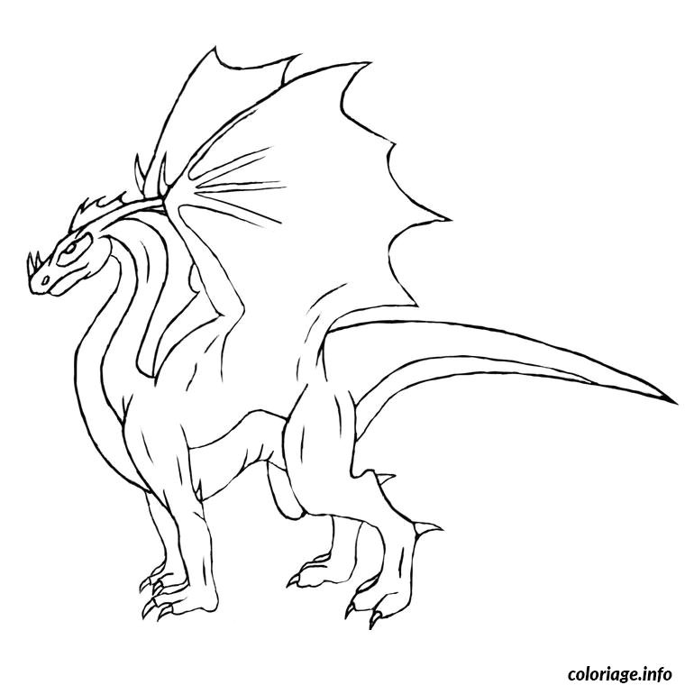 dragon 3d de profile coloriage 2064
