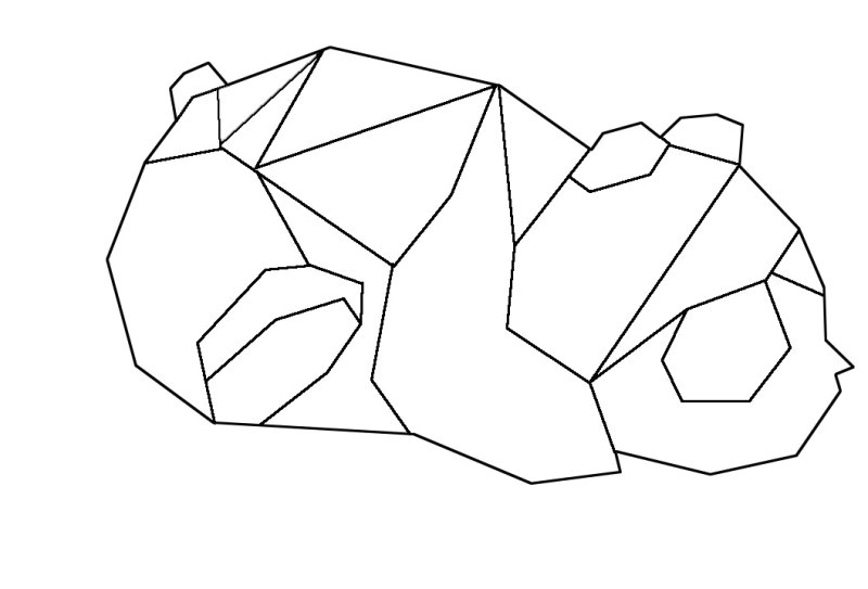 dessin panda origami