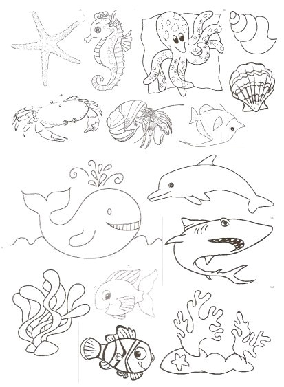 animaux de la mer coloriage a imprimer