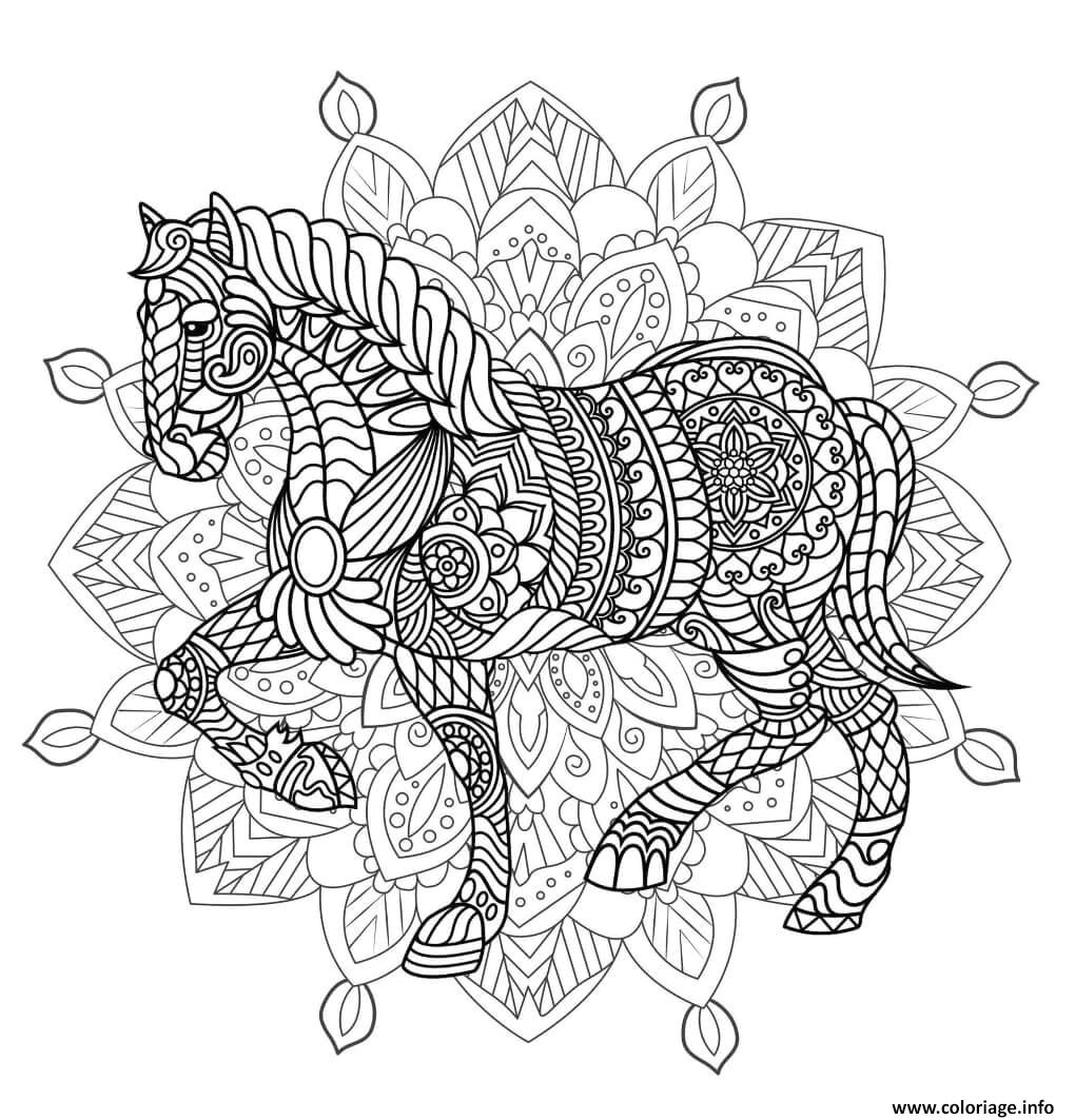 mandala cheval adulte animal
