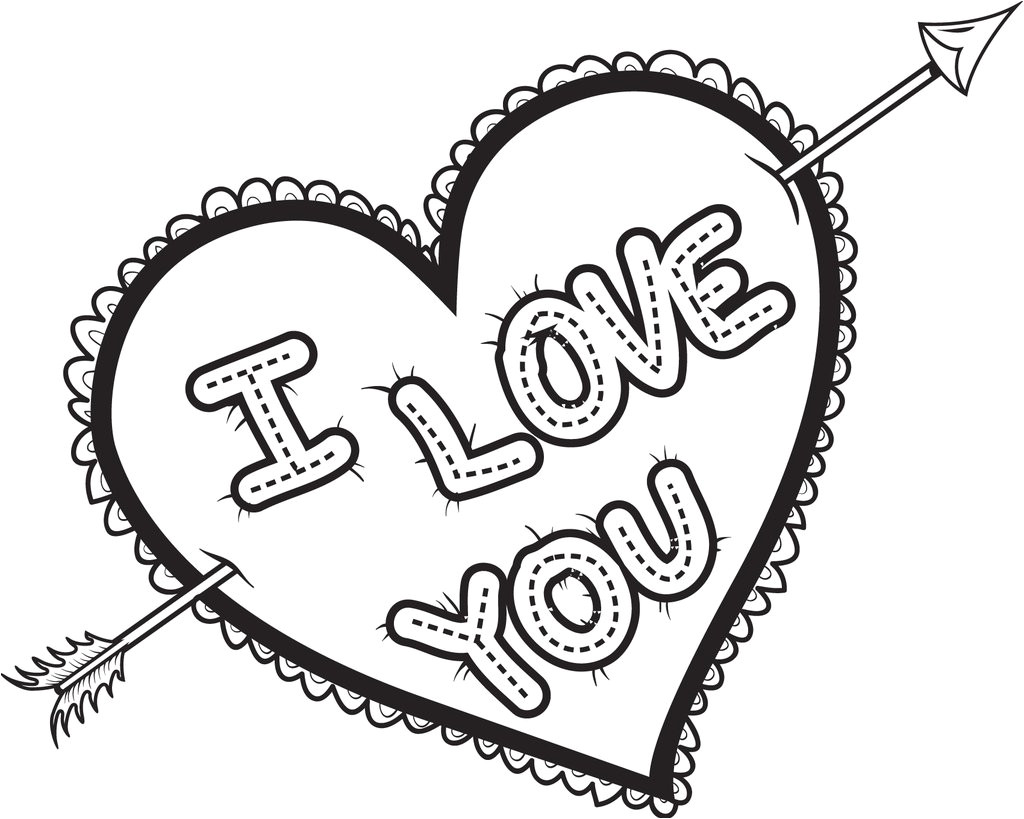 i love you heart coloring page a4747
