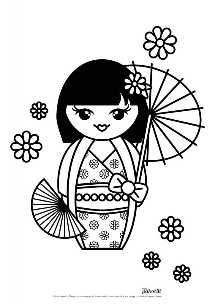 Coloriage Japonais à Imprimer Dessin Japonais A Colorier | danieguto