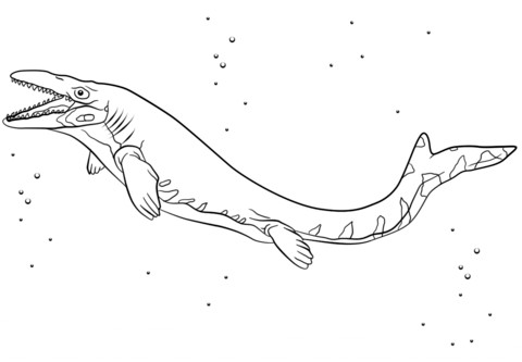 Coloriage Jurassic World Mosasaurus  danieguto.net