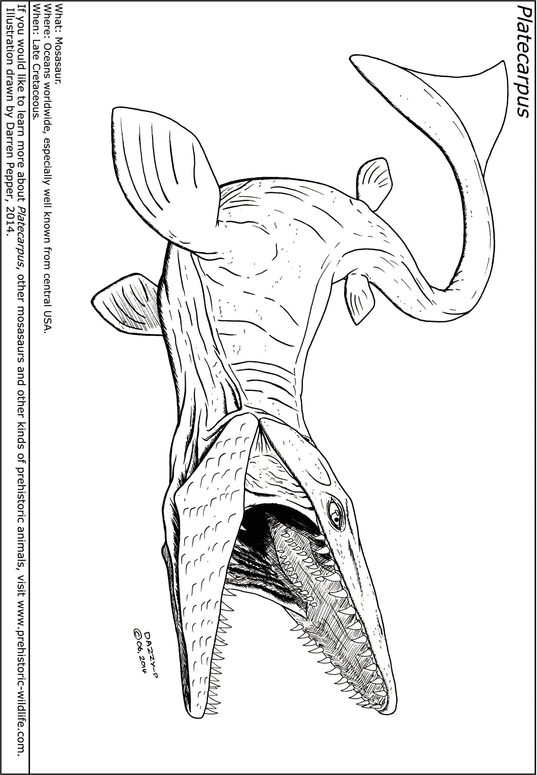 Coloriage Jurassic World Mosasaurus  danieguto.net