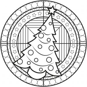 Coloriage Mandala Noel A Imprimer Gratuit Chrstmas Mandala with A Christmas Tree M&amp;alas Adult