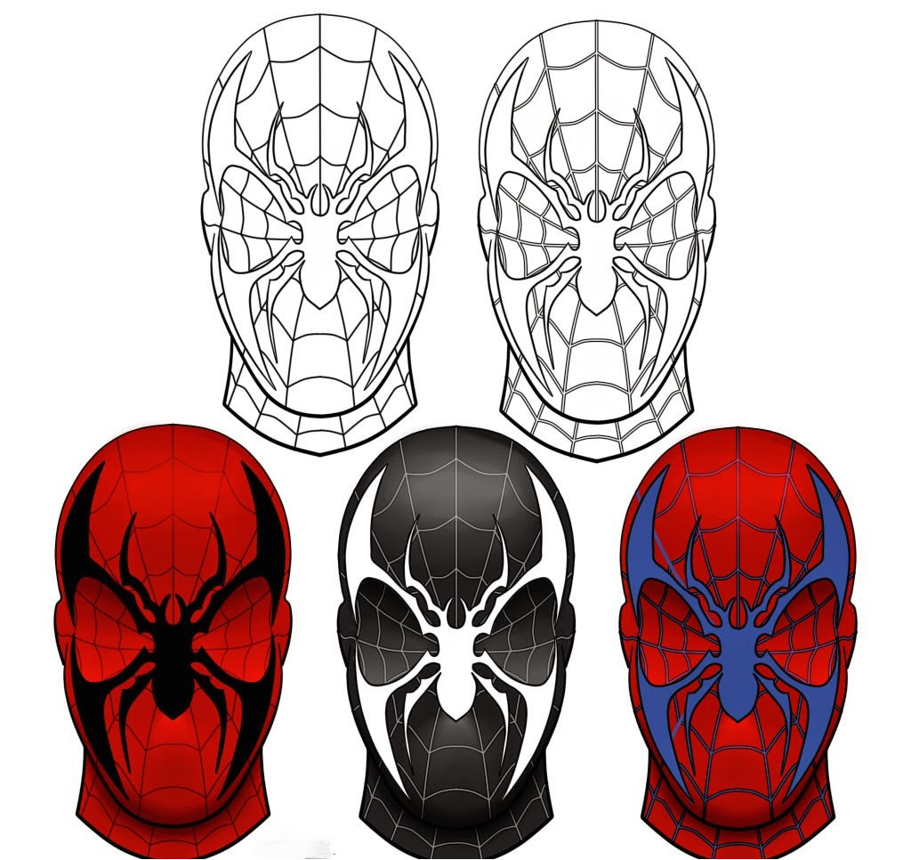 coloriage spiderman masque