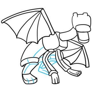 26 how to draw ender dragon from minecraft line