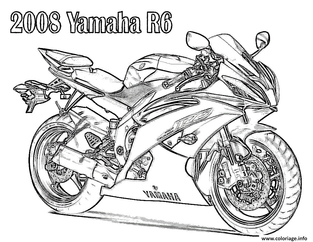 Coloriage Moto Course Imprimer Coloriage Yamaha Moto De ...