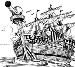 one piece pirate art 31 bateau baggy le clown
